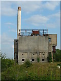 SP4817 : Disused Blue Circle Cement Works with chimney "Smokey Joe" by Snidge