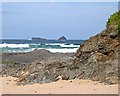 SW8575 : Rocks and the Sea by Tony Atkin