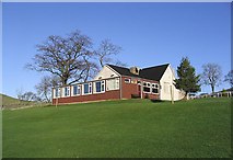NT4936 : The clubhouse at Galashiels Golf Course by Walter Baxter