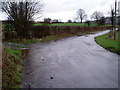 Flooded minor road near Cynwyd