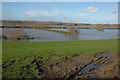 SO9034 : The flooded river Avon at Bredon's Hardwick by Philip Halling