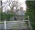 The gate entrance to Castell Bryn Bras Castle