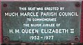 Plaque on the Jubilee Seat