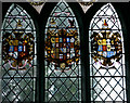 SJ5623 : Moreton Corbet St. Bartholomew - Heraldic Glass by Alan Longbottom