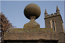 J4669 : Gate pillar, St Mary's parish church, Comber by Albert Bridge