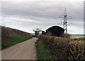 Barn and pylons at Wooth