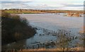 SP7110 : Chearsley from the Railway embankment during 2007 floods by Masquerade