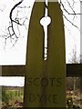 NY3873 : Scots Dyke sign by Howard Mattinson