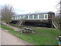 SP1751 : Railway carriage cafe  on the greenway by Mike Graham