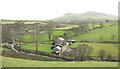 Fferm Pant Afon and  the old water-mill at Felin-faesog from the road