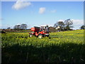 Treating an early rape seed crop near Ousebank Farm