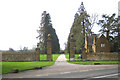 Steeple Barton: Barton Abbey entrance and lodge