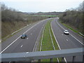ST4789 : M48 from bridge, Caldicot by Ruth Sharville