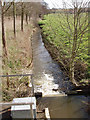 Stream and weir from Brantham Bridge on the A137