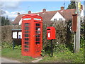 Phone box and Post box, Great Oak (Derwen Fawr)