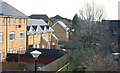 Houses on old trackbed looking south from Elstow Road bridge