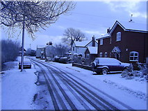 SJ5236 : Hollinwood in snow by Mike Peile
