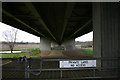 Under the elevated section of the A14 at Thrapston.