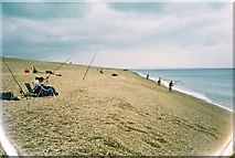 SY5684 : Sea fishing off Chesil Beach by Graham Horn
