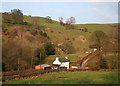 Evening light on cottage in Cefn Canol