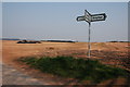 Road junction and sign near Drayton