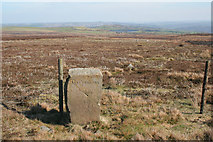 SE1343 : Boundary Stone, Hawksworth Moor by Mark Anderson