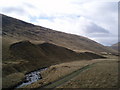 NO1974 : Lateral moraine, upper reaches of Glen Isla. by Gwen and James Anderson