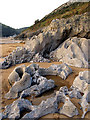 SS5987 : Rocky Outcrop at Caswell by Pam Brophy