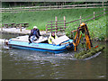 Weed cutting below Tonna Lock on the Neath Canal