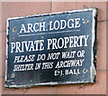 Arch Lodge Sign