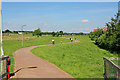 Approaching the playing fields at Whiteley