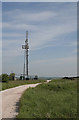 Telecommunications mast on Ipstones Edge