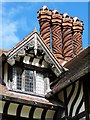 SO8698 : Chimney and window detail, Wightwick Manor by David Martin