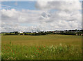 View of farmland and government buildings NE of Porton