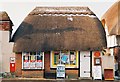 SU1734 : Winterbourne Dauntsey: snow-topped thatched post office by Chris Downer