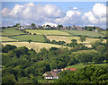 View of Holmesfield Derbyshire from the footpath above Millthorpe