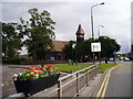 Clock at road junction near St Mary