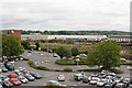 Roundabout and car park adjacent to Swan Centre, Eastleigh