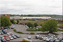 SU4518 : Roundabout and car park adjacent to Swan Centre, Eastleigh by Peter Facey