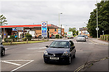 SU4619 : Mini-roundabout on Bishopstoke Road by Peter Facey