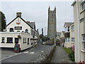 Church and pub; St. Columb Minor village centre