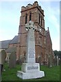 NY4961 : St. Kentigern's church tower and war memorial, Irthington by Jonathan Billinger