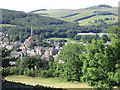 Galashiels town centre viewed from the golf course