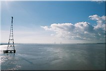 ST5689 : Severn estuary: the big pylon by Chris Downer