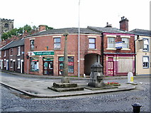 SD5421 : Cross and Drinking Fountain, Towngate, Leyland by Alexander P Kapp
