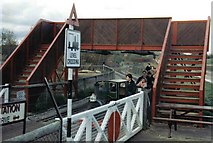 SU1005 : Moors Valley railway: level crossing and footbridge by Chris Downer