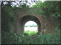 Disused railway bridge, seen from tip of Binny