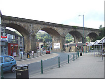 SD9324 : Todmorden - Railway Viaduct over Burnley Road by David Ward