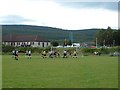 NH8913 : Aviemore public football pitch by Alasdair MacNeill