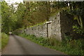 Country road and wall near Haddo House